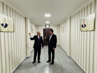 Tərtər rayon icra hakimiyyətinin başçısı Müstəqim Məmmədov Milli Qəhrəman İbad Hüseynovu qəbul edib