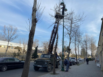 Tərtərdə gecə işıqlandırılması sistemləri təmir edilib