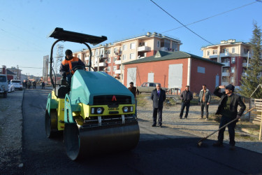 Tərtər şəhərində daha bir küçəyə asfalt örtüyü salınır