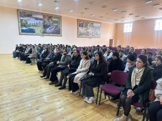 Tərtərdə Konstitusiya və Suverenlik İli çərçivəsində “Erkən nikahın və qohumlar arasında nikahın mənfi nəticələri”, “Narkomaniyaya yox deyək!” və “Gənclər arasında sağlam həyat tərzinin təbliği”mövzusunda tədbir keçirilib.