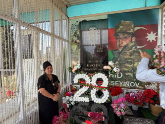 Vətən Müharibəsi şəhidi Eşqin Hüseynovun şəhadətə qovuşmasının 6-cı ildönümü münasibətilə məzarı ziyarət olunub