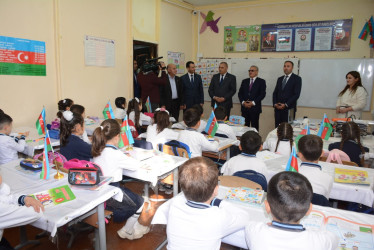 Rayon rəhbəri Qaradağlı kənd tam orta məktəbində mövcud şəraitlə tanış olub