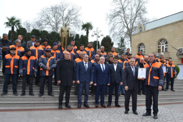 Tərtərdə avtomobil yolları işçilərinin peşə bayramı qeyd olunub