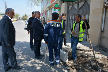 Rayon rəhbəri şəhərdə aparılan abadlıq-quruculuq işləri ilə yerində tanış olub