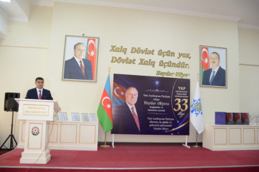 Yeni Azərbaycan Partiyası Tərtər Rayon Təşkilatının yaradılmasının 33-cü ildönümü qeyd olunub