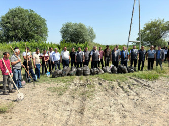 “Yaşıl dünya naminə həmrəylik ili” çərçivəsində növbəti təmizlik aksiyası Tərtər çayının ətrafında keçirilib