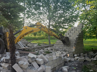 Tərtərdə qanunsuz aparılan tikili aşkarlanaraq sökülüb
