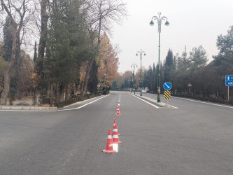 Tərtər şəhəri ərazisində yol nişanlarının və nişanlanma xətlərinin bərpası davam etdirilir