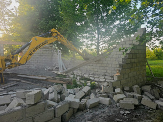 Tərtərdə qanunsuz aparılan tikili aşkarlanaraq sökülüb