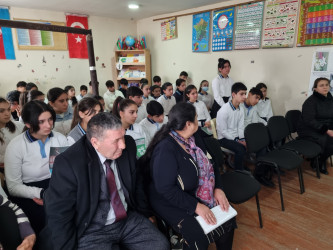 Tərtər rayon A.Həsənov adına Buruc kənd tam orta məktəbində narkomaniya, erkən nikah və kibercinayətkarlığa qarşı mübarizə mövzusunda maarifləndirici tədbir keçirilib