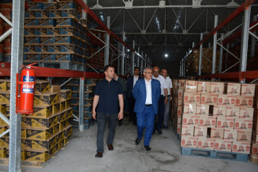 Tərtər Rayon İcra Hakimiyyətinin başçısı Xoruzlu kəndində "PATRON" MMC-yə məxsus günəbaxan tumlarının emalı müəssisəsi ilə tanış olub