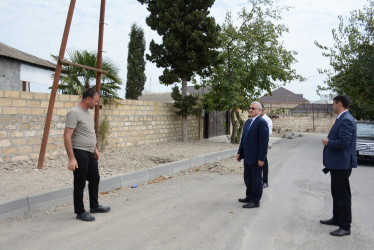 Rayon rəhbəri şəhid Məftun Əhmədzadə və Cavanşir küçələrində aparılan təmir-tikinti işləri ilə yerində tanış olub