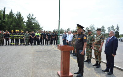 FHN-in Qarabağ Regional Mərkəzi Tərtərdə nümunəvi mülki müdafiə məşqi təşkil edib