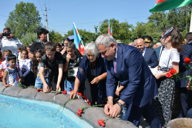 Tərtərdə şəhid Qasımov Azər Yaqub oğlunun xatirəsinə inşa edilən  bulağın açılış olub