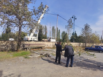 Tərtərdə qanunsuz quraşdırılan tikili aşkarlanaraq sökülüb