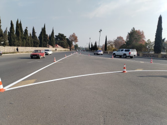 Tərtərdə yol nişanları və nişanlanma xətləri bərpa edilir