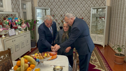İcra başçısı “Konstitusiya və Suverenlik İli” çərçivəsində şəhid anası Raya Səfərovanı 75 illik yubileyi münasibəti ilə təbrik edib