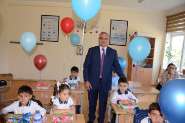 Tərtər Rayon İcra Hakimiyyətinin başçısı “Bilik Günü” münasibətilə ümumtəhsil məktəblərində olub, şəhid övladları ilə görüşüb