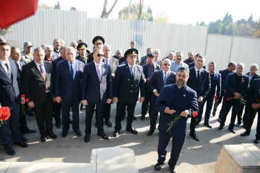 Tərtərdə 44 günlük Vətən müharibəsində qazanılan Şanlı Zəfərin 5-ci ildönümü münasibəti ilə Şəhidlər Abidə Kompleksi ziyarət edilib
