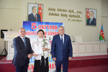 Tərtərdə 5 Oktyabr - Beynəlxalq Müəllimlər Günü münasibətilə tədbir keçirilib
