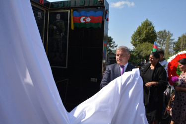 Tərtərdə şəhid Aslanlı Orxan Şahmar oğlunun xatirəsinə inşa edilən bulağın açılış olub