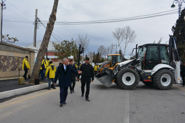 Tərtər şəhərində abadlıq-quruculuq işləri davam etdirilir, küçələr yenidən qurulur