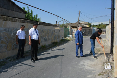 İcra başçısı şəhərin təmir işləri aparılan küçələrində görülən işlərə baxış keçirib