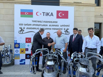Tərtərdə TİKA-nın dəstəyi ilə “Tərtərli Fermerlərə Süd Sağan Aparat Alınması” layihəsi icra olunub