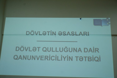 Tərtər rayonunda Dövlət İmtahan Mərkəzi tərəfindən dövlət qulluqçuları üçün Dövlət qulluğuna dair qanuvericiliyin tətbiqi mövzusunda təlim keçirilib