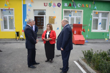 İcra başçısı yeni istfadəyə verilmiş Hüsənli kənd körpələr evi-uşaq bağçasında mövcud şəraitlə tanış olub