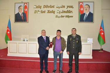 Tərtərdə Vətən müharibəsi iştirakçılarına medallar təqdim olunub