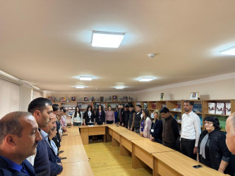 Tərtərdə “Konstitusiya və Suverenlik İli çərçivəsində və 8 noyabr - Zəfər Gününün beşinci ildönümü ilə bağlı “Şanlı Zəfər Tariximiz” mövzusunda dəyirmi masa keçirilib