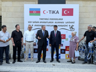 Tərtərdə TİKA-nın dəstəyi ilə “Tərtərli Fermerlərə Süd Sağan Aparat Alınması” layihəsi icra olunub