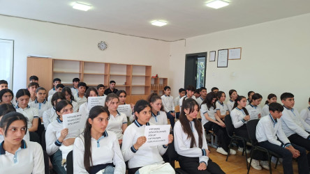 Tərtərdə “Konstitusiya və Suverenlik İli-2025”  “Uşaq hüquqları aylığı” çərçivəsində “Dövlətimin tam hüquqlu vətəndaşıyam” və “Uşağın ailədə və cəmiyyətdə hüquqları” mövzusunda tədbir keçirilib