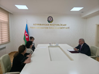 Tərtər Rayon İcra Hakimiyyətinin başçısı Müstəqim Məmmədov növbəti dəfə vətəndaşların müraciətlərini dinləyib