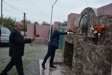 Rayon rəhbəri Hacıqərvənd kəndində birinci Qarabağ müharibəsi şəhidi Bayramov Firudin Savalan oğlunun ailəsini ziyarət  edib