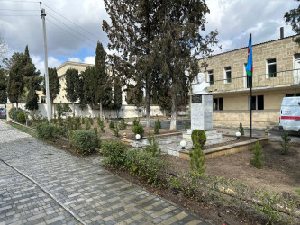 Tərtərdə şəhid Teyyub Həsənovun büstü ətrafında abadlıq və təmizlik işləri aparılıb