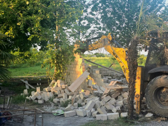 Tərtərdə qanunsuz aparılan tikili aşkarlanaraq sökülüb