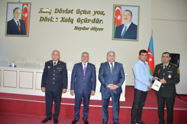 Tərtərdə Vətən müharibəsi qazilərinə və iştirakçılarına medallar təqdim olundu