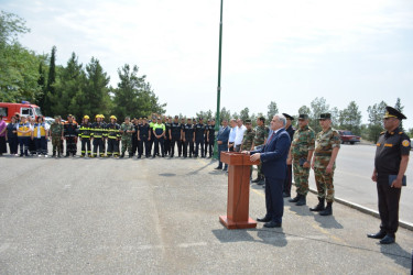 FHN-in Qarabağ Regional Mərkəzi Tərtərdə nümunəvi mülki müdafiə məşqi təşkil edib