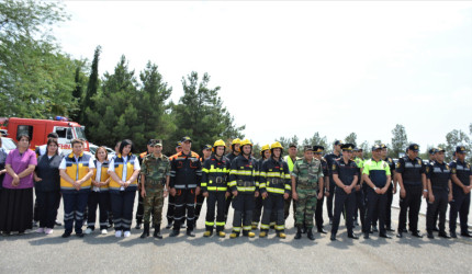 FHN-in Qarabağ Regional Mərkəzi Tərtərdə nümunəvi mülki müdafiə məşqi təşkil edib