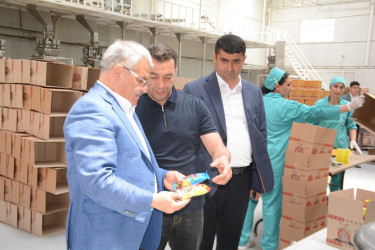 Tərtər Rayon İcra Hakimiyyətinin başçısı Xoruzlu kəndində "PATRON" MMC-yə məxsus günəbaxan tumlarının emalı müəssisəsi ilə tanış olub
