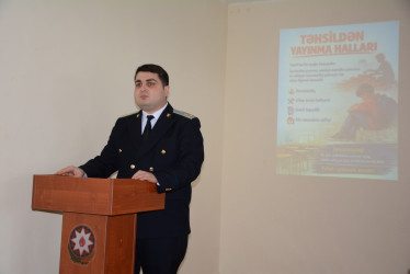 Tərtərdə “Təhsildən yayınma hallarının qarşısının alınması məqsədilə nəzarətin gücləndirilməsi” mövzusunda maarifləndirici tədbir keçirilib