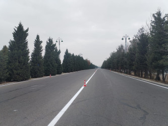 Tərtər şəhəri ərazisində yol nişanlarının və nişanlanma xətlərinin bərpası davam etdirilir