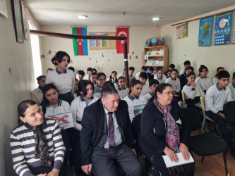 Tərtər rayon A.Həsənov adına Buruc kənd tam orta məktəbində narkomaniya, erkən nikah və kibercinayətkarlığa qarşı mübarizə mövzusunda maarifləndirici tədbir keçirilib