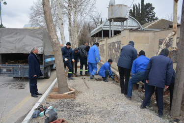 Tərtər şəhərində abadlıq-quruculuq işləri davam etdirilir, küçələr yenidən qurulur