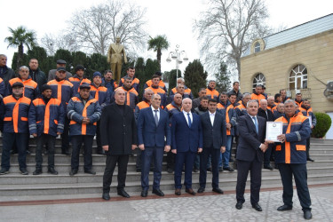 Tərtərdə avtomobil yolları işçilərinin peşə bayramı qeyd olunub