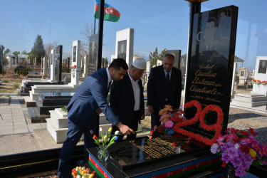 Tərtərdə Vətən müharibəsi şəhidi Qənbərli Qənbərin ad günü məzarı önündə qeyd olundu