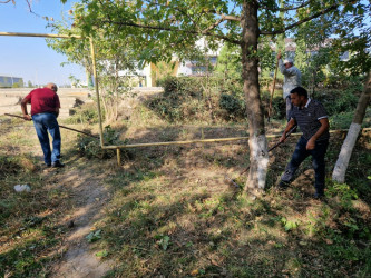 Tərtərdə avtomobil yollarının kənarları iməcilik yolu ilə təmzilənib