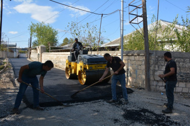 Tərtər şəhərində şəhid adları verilən küçələrə asfalt salınır